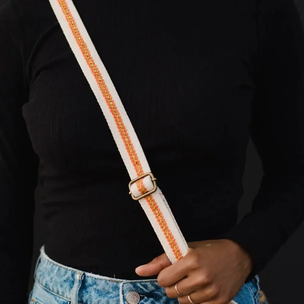 Blue Orange Yellow Western Aztec Cotton Crossbody Bag